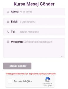 Kurslara Mesaj Gönderme İmkanı